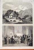 Old Antique Print Read Will Teague House Hunt Christmas Boxes Crass 1862 19th