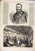 Original Old Antique Print Llewellyn Alabama Surgeon Aldershot Portrait 1864