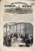 Original Old Antique Print Whitehall Thames Foundation Stone 1864 19th