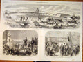Old Antique Print Artillary Shoeburyness Palmerston Bradford Statue 1864 19th