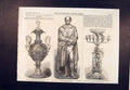 Original Old Antique Print Statue Royal Victoria Yacht Duke Bedford Milne 1864