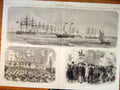 Original Old Antique Print Prince Wales Denmark Osborne Copenhagen Palace 1864