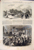Original Old Antique Print Social Science Congress York Yorkshire Asylum 1864