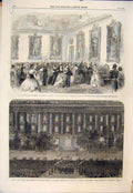 Original Old Antique Print Drottingham Stockholm Sweden Gripsholm Prince Wales