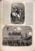 Original Old Antique Print New York America Mclellan Election Vote 1864 19th