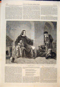 Original Old Antique Print Bunyan Pilgrim Bedford Goal Folingsby Munich 1864