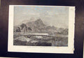 Original Old Antique Print Loch Ericht Gilbert Bright Night Stag Mountain 1864