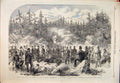 Original Old Antique Print Elk Shooting Hunting Wales Royal Hogtorp Denmark 1864