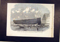 Original Old Antique Print Iron Clad Portsmouth Ship Royal Alfred Screw Frigate