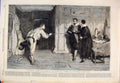 Original Old Antique Print Challenge Honour Conscience Orchardson Cabinet 1864