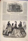 Old Antique Print Lawrence Paris Fashion Hall Lahore Ladies Clothing 1864 19th