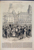 Original Old Antique Print English Excursions Calais France 1865 19th