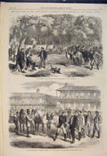 Original Old Antique Print Civil War Pe-Dee River Carolina Davis America 1865