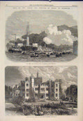 Old Antique Print Plymouth Prince Princess Wales Mount Edgcumbe Fashion