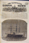 Original Old Antique Print Naval Festival Cherbourg French Ironclad Magenta 1865