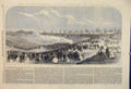 Original Old Antique Print International Naval Fesitval Portsmouth Banquet 1865