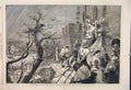 Original Old Antique Print Building Castle Tyne Scott Fine Art 1865 Victorian
