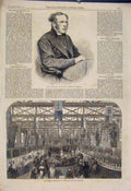 Original Old Antique Print Portrait Pelham Bishop Norwich Preston Industry 1865