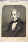 Original Old Antique Print Portrait Lord Palmerston Treasury London 1865 19th
