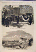 Old Antique Print Westminster Abbey Cemetery Romsey Lord Palmerston 1865 19th