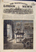 Original Old Antique Print Lord Palmerston Study Broadlands 1865 19th