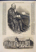 Original Old Antique Print Portrait Phillips Mayor London Colombia Market 1865