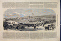 Original Old Antique Print Agricultural Exhibitio Canada Montreal Show Yard 1865