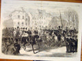Original Old Antique Print LeopBrussels Laeken Gate Germany 1865 19th