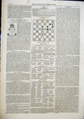 Original Old Antique Print Chess Problems And Solutions 1868 19th