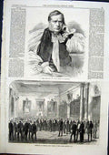 Original Old Antique Print Portrait Atlay Hereford Bishop Napier Club 1868 19th