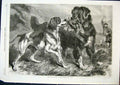 Original Old Antique Print Grouse Season Shoot Dogs Dog Hunt Fine Art 1868 19th