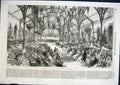 Original Old Antique Print Leeds Central Hall Exhibition Art 1868 19th