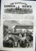 Old Antique Print Chester Holyhead Railway Disaster Abergele Church 1868 19th
