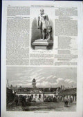 Original Old Antique Print Statue Fairbairn Leeds Emmanuel Hospital Westminster