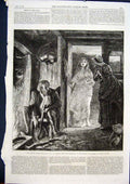 Original Old Antique Print Return Fairyland Lamont Exhibition Fine Art 1868 19th
