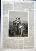 Original Old Antique Print Rest Wayside Poole Leeds Exhibition Fine Art 1868