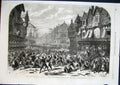 Original Old Antique Print Drury Lane Theatre London Apprentices Fleet Street