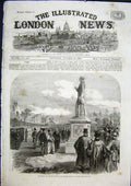 Original Old Antique Print Statue Prince Consort Hull 1868 19th