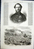 Original Old Antique Print Portrait Prim Statue Ward Kandy Ceylon India 1868