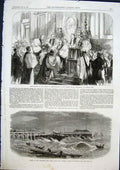 Old Antique Print Bishop Peterborough Whitehall Wreck Britannia Pier 1868 19th