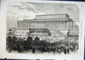 Original Old Antique Print Lancashire Election Liverpool Nomination 1868 19th