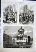 Original Old Antique Print Election Poll Liverpool Borough Nomination 1868 19th