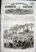 Original Old Antique Print Shottesbrook Farm Staghounds Hunt Royal 1868 19th