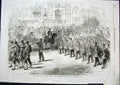 Original Old Antique Print Revolution Spain Prim Troops Madrid Review 1868 19th