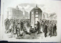 Original Old Antique Print Revolution Spain Madrid Puerta Sol Proclamation 1868