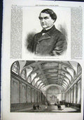 Original Old Antique Print Mayo Earl Governor India Public Hall Ipswich 1868