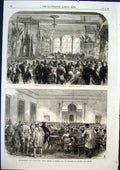 Old Antique Print Bolton Lancashire Berners Herdsmen Drovers Cattle Show