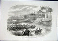 Original Old Antique Print Longchamps Bois De Boulogne French Army France 1871