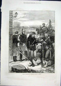 Original Old Antique Print Gendarme French Meudon Sergents Ville 1871 France