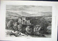 Original Old Antique Print Melrose Abbey Scotland Fine Art 1871 19th